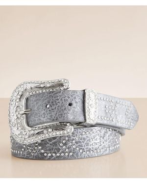 BKE Chevron Glitz Leather Belt - Gray