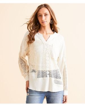 Daytrip Pieced Crochet Top - Natural