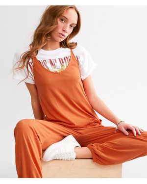 BKE Brushed Jumpsuit - Orange
