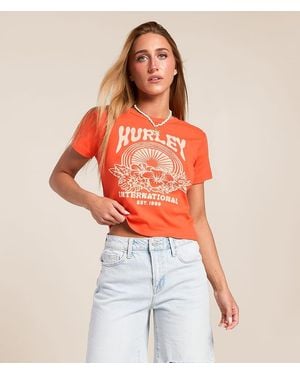 Hurley Solstice Baby Cropped T-Shirt - Orange
