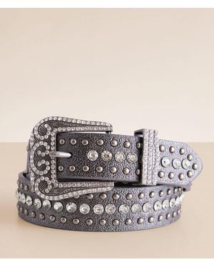 BKE Metallic Leather Belt - Gray
