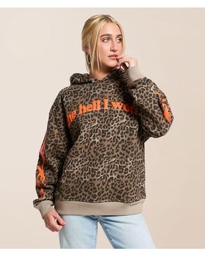 Modish Rebel The Hell I Won'T Hooded Sweatshirt - Brown