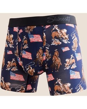 Shinesty The Bootstraps & Chaps Stretch Boxer Briefs - Blue