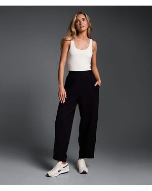 Buckle Black Ribbed Barrel Pant - Black