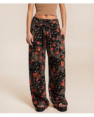 Angie Floral Beach Pant - Black