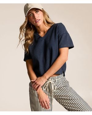 FITZ + EDDI Waffle Knit Top - Blue