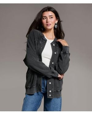 BKE Textured Shacket - Gray