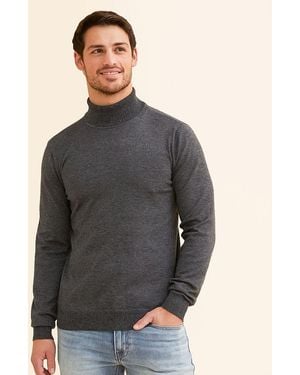 Blend Turtleneck Sweater - Gray