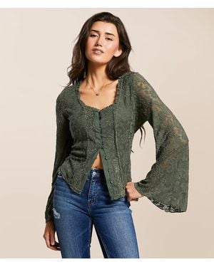 Willow & Root Lace Top - Green