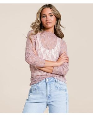Willow & Root Floral Lace Top - Pink