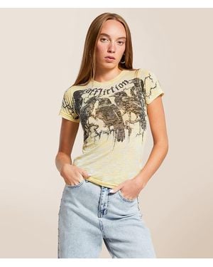 Affliction Crows Burnout T-Shirt - Yellow