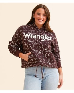 Wrangler Cinched Western Hooded Sweatshirt - Brown