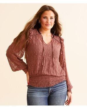 Daytrip Ruffle Lace Top - Red