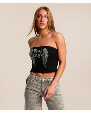 TRUE RELIGION Crystal Wing Tube Top - Black