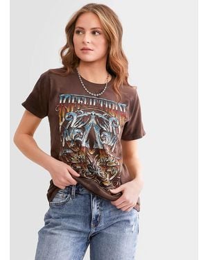 Affliction A Frame Chrome T-Shirt - Brown