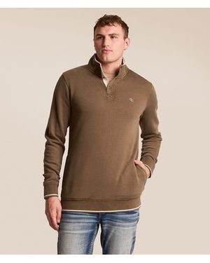Gentry County Washed Quarter Snap Pullover - Brown