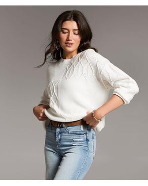 BKE Block Stitched Sweater - Gray