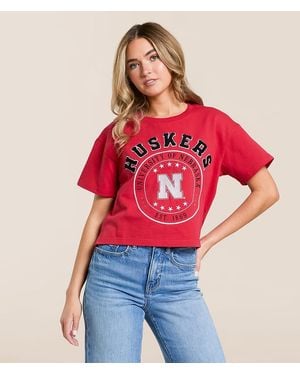 Gameday Social Nebraska Huskers Cropped T-Shirt - Red