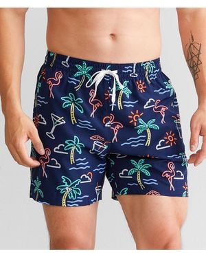 Chubbies The Neon Lights Stretch Swim Trunks - Blue