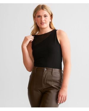 BKE Mesh Overlay Tank Top - Black