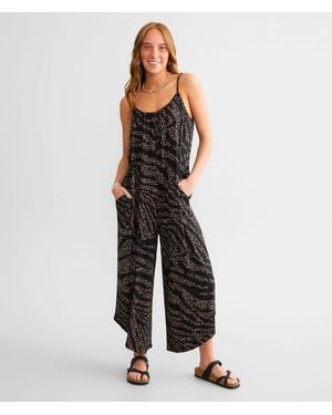 Z Supply Wild Dot Flared Jumpsuit - Black