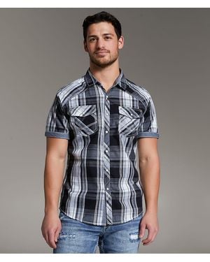 BKE Plaid Athletic Shirt - Gray