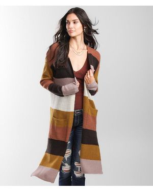 BKE Wide Stripe Duster Cardigan Sweater - Multicolor