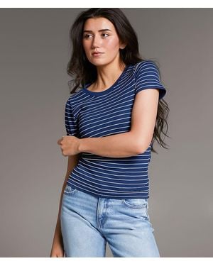 BKE Ribbed Contour T-Shirt - Blue