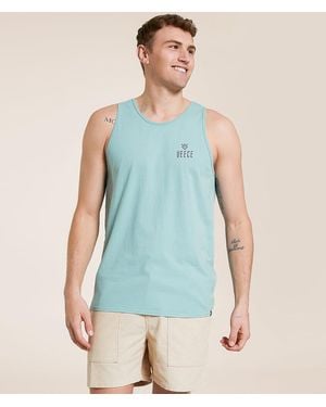 Veece Layered Columns Tank Top - Blue