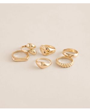 BKE 6 Pack Glam Ring Set - Natural