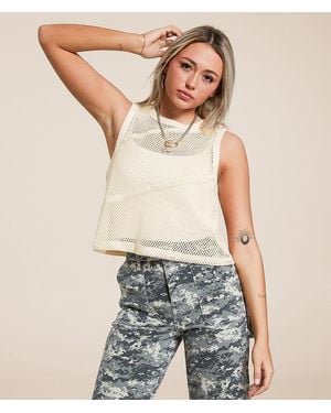 Gilded Intent Mesh Tank Top - White