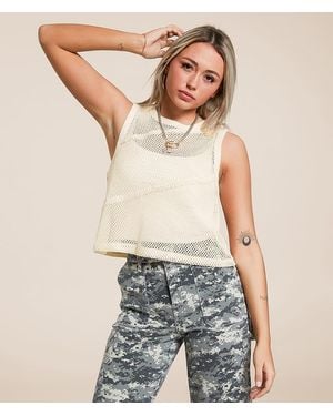 Gilded Intent Mesh Tank Top - White