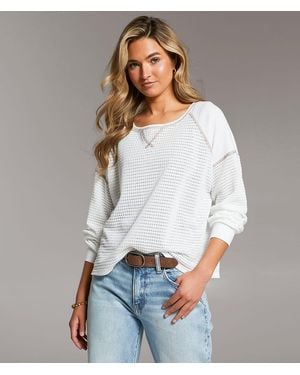 BKE Contrast Stitch Top - White