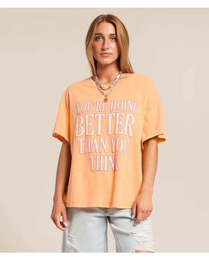 Modish Rebel You'Re Doing Better Oversized T-Shirt - Orange