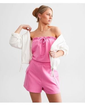 Willow & Root Strapless Cargo Romper - Pink