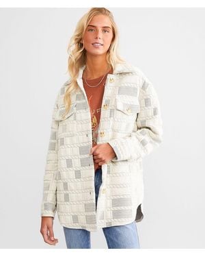 BKE Textured Shacket - White