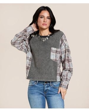 Gilded Intent Pieced Flannel Washed Thermal - Gray
