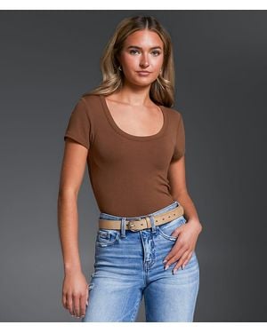 Buckle Black Zoey Ribbed Top - Blue