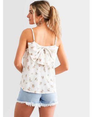 Willow & Root Pleated Floral Tank Top - White