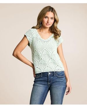 Willow & Root Pointelle Stitch Sweater - White