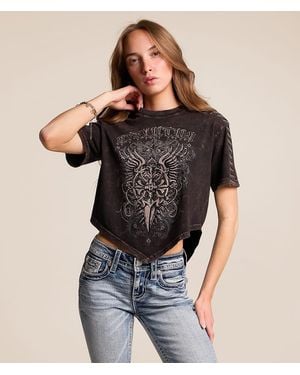 Affliction Awakening Light Hanky Cropped T-Shirt - Black