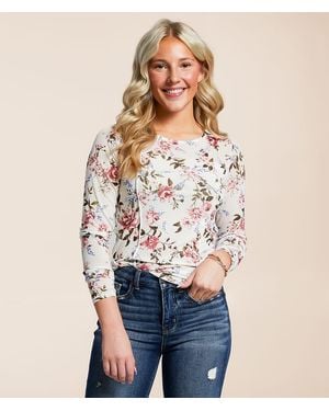 Willow & Root Floral Mesh Top - Natural