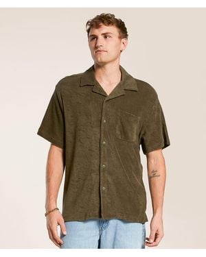 Brixton Bunker Terry Cloth Shirt - Green