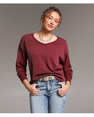 BKE Ribbed Top - Red