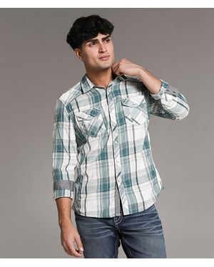 BKE Plaid Athletic Shirt - Blue