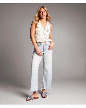 BKE Payton Cropped Wide Leg Stretch Jean - Gray
