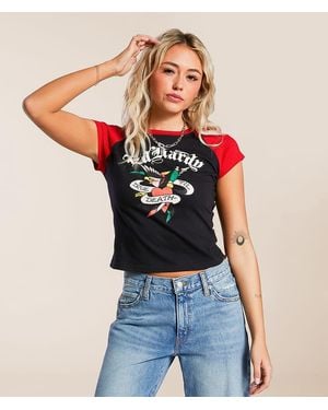 Ed Hardy True Eagle Raglan T-Shirt - Blue