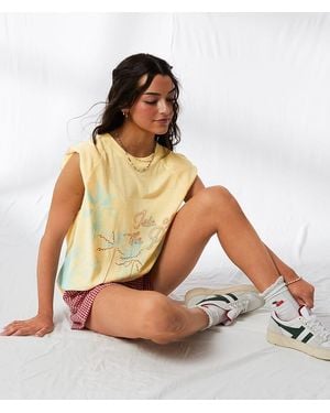 33 Coastal Isle Of The Palms Oversized T-Shirt - Yellow