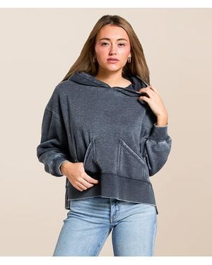 Gilded Intent Burnout Hooded Sweatshirt - Blue