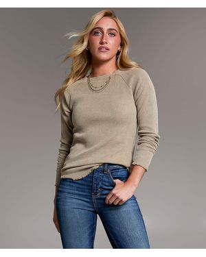 BKE Waffle Knit Top - Brown